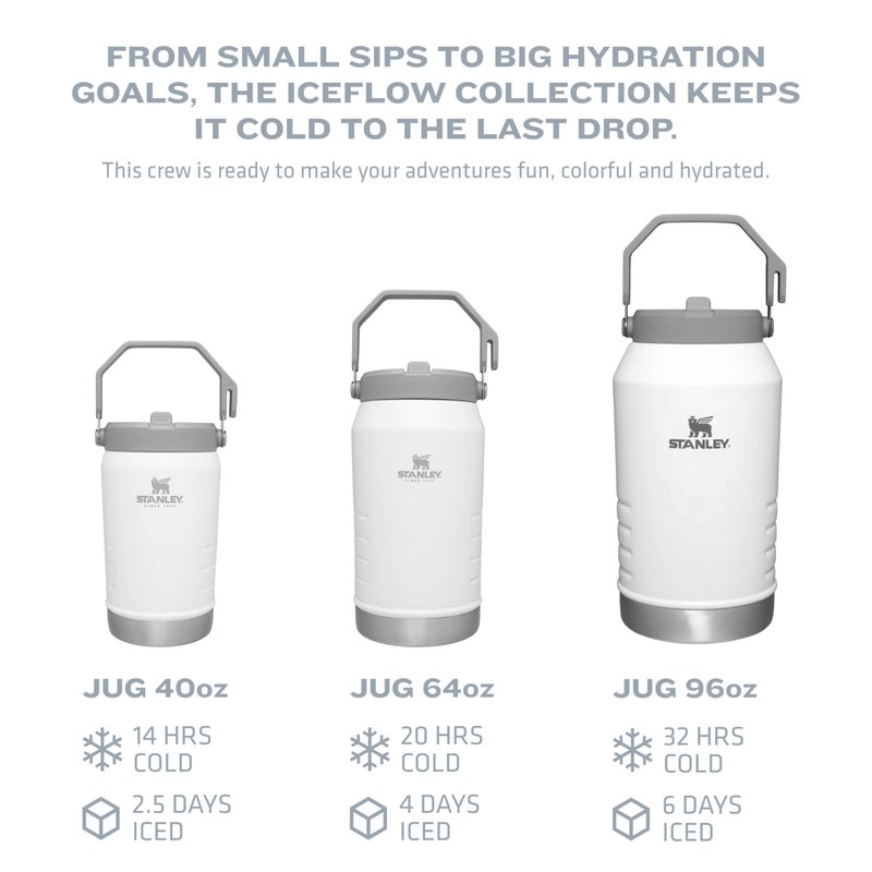 Stanley Stanley IceFlow Stainless Steel Water Jug with Straw  Vacuum Insulated Water Bottle for Home and Office  Reusable Tumbler with Straw Leak Resistant Flip  Polar  40OZ - Image 4