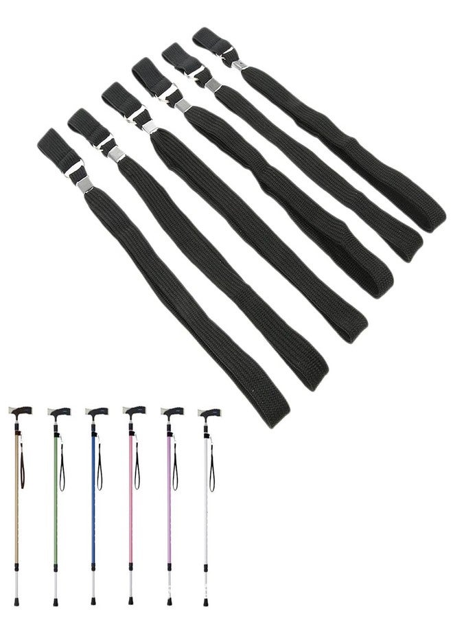 SquEqu 4 Pack Walking Cane Wrist Strap Replacement Elastic Loop Attached Anti-Slip from Handle Straps Band for Collapsible Foldable Walking Stick Standing Canes Single Tip Trekking Pole - Image 4