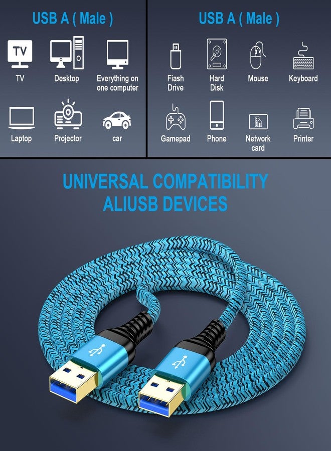 ANDHOT USB to USB Cable, 2Pack 6Ft USB3.0 A to A Male to Male Cable Double End USBCord Data Transfer Cord for Hard Drive Enclosures, Laptop Cooler, Computer PC Cooling Fan/Pad, DVD Player, TV, Hub, Monitor - Image 4