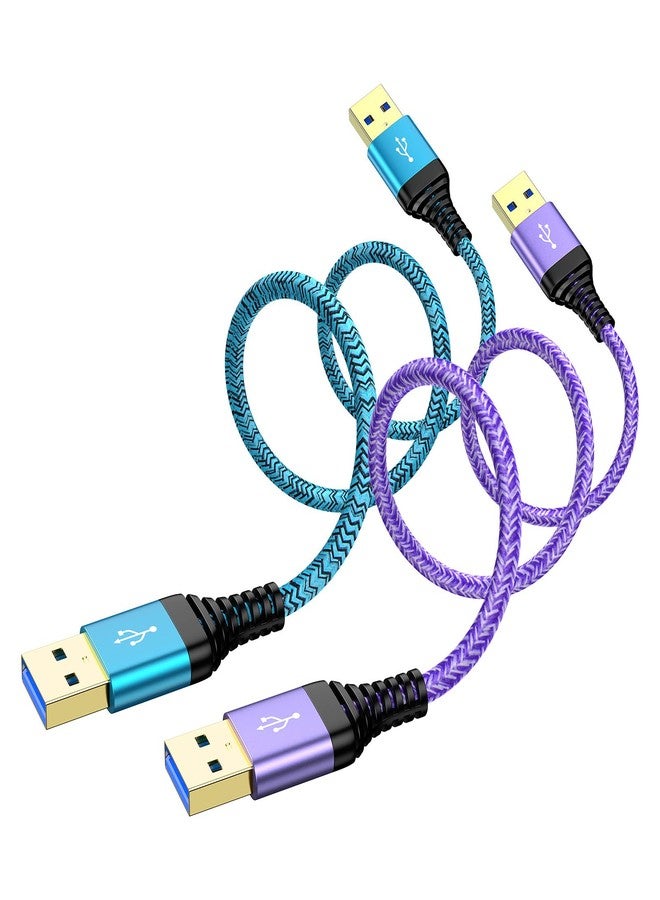ANDHOT USB to USB Cable, 2Pack 6Ft USB3.0 A to A Male to Male Cable Double End USBCord Data Transfer Cord for Hard Drive Enclosures, Laptop Cooler, Computer PC Cooling Fan/Pad, DVD Player, TV, Hub, Monitor - Image 1