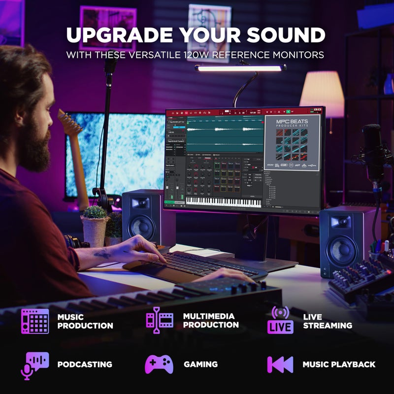 M-AUDIO BX4 Pair 4.5" Studio Monitors, HD PC Speakers for Recording and Multimedia with Music Production Software - Image 2