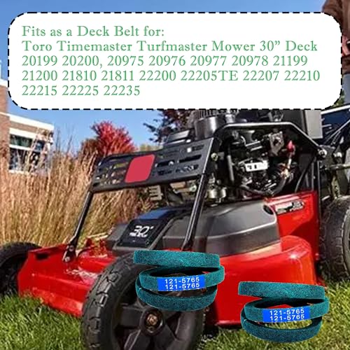 IKSI 121-5765 Drive Belt fits Toro Timemaster Turfmaster Mower 30" Deck 20199 20200 (2 Pack) - Image 4