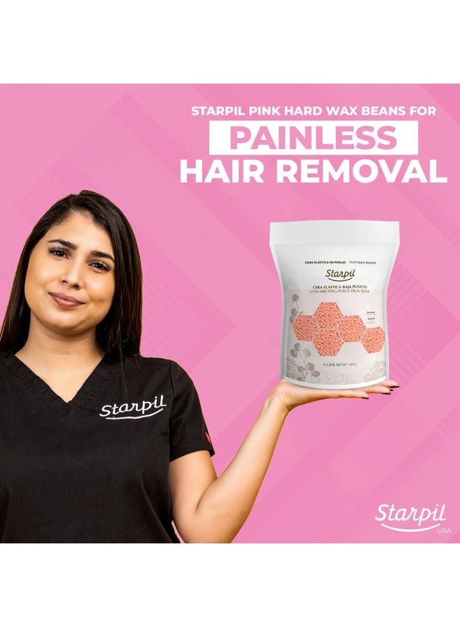 Starpil Wax 1000g / 2.2 lb Pink Hard Wax Beans for Painless Hair Removal, Stripless Wax Beads , Polymer Blend Low Temperature Wax for Face, Bikini, Brazilian, Legs, Underarm, Back and Chest. - Image 5