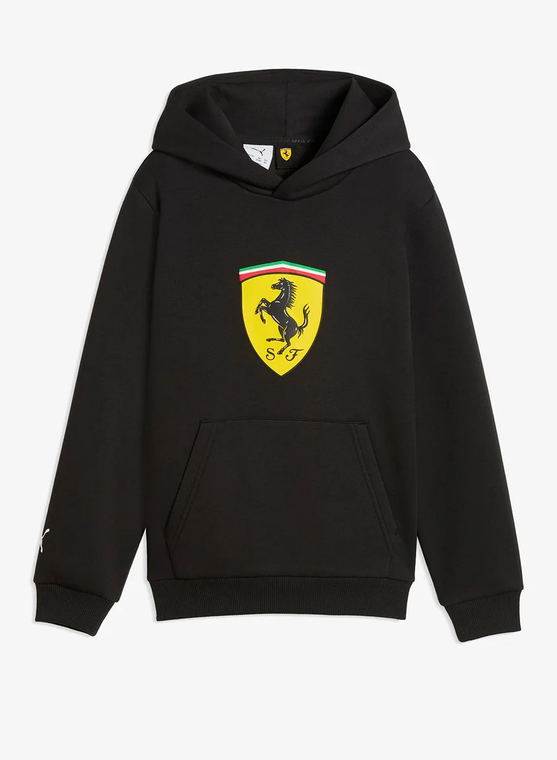 Puma PUMA Black Youth Ferrari Colored Shield Hoodie  | Best Price UAE