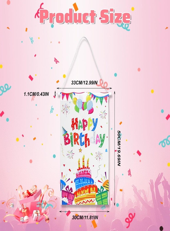 oruola لافتة باب عيد ميلاد سعيد من أورولا - ديكورات باب عيد ميلاد ملونة للأطفال والفتيات والأولاد - لوازم حفلات لافتة ديكور معلق للأبواب الأمامية والجدران والغرف - Image 2