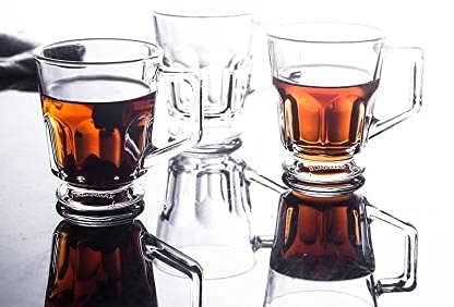 bellemax 200 ML Insulated Glass Tea Cups Coffee Mugs with Handle Double Wall Tea Cup for Latte Espresso Set of6 Tengol Tea Cup 150 ML 6 - Image 2