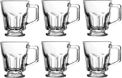 bellemax 200 ML Insulated Glass Tea Cups Coffee Mugs with Handle Double Wall Tea Cup for Latte Espresso Set of6 Tengol Tea Cup 150 ML 6 - Image 1