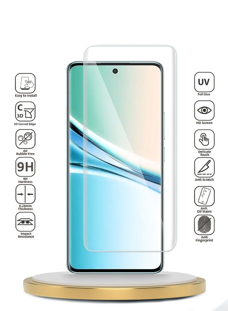 TIGER Xiaomi Redmi Note 15 5G 2025 Premium Curved Edges UV Full Glue Full Cover Tempered Glass Screen Protector (MSGUCN) - Clear - Image 2