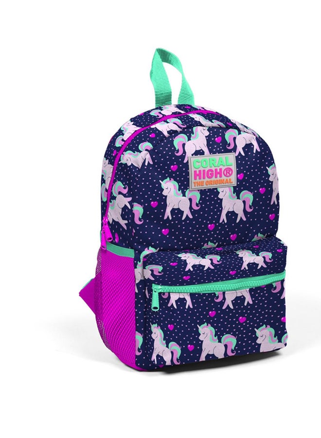 CORAL HIGH KINDERGARTEN BACKPACK CORAL HIGH Blue*Pink 10x22x33cm 2Compartment 23334 Unicorn - Image 1