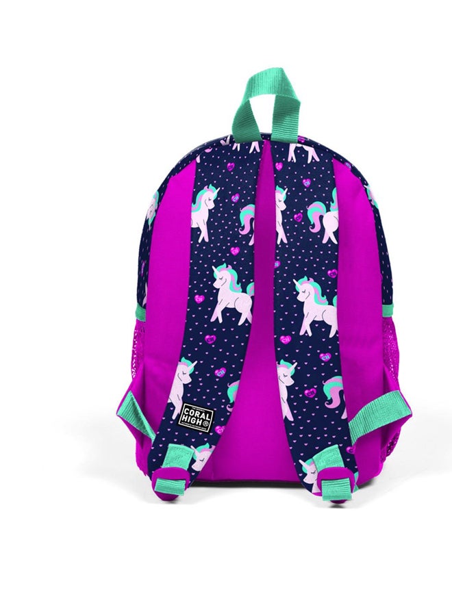 CORAL HIGH KINDERGARTEN BACKPACK CORAL HIGH Blue*Pink 10x22x33cm 2Compartment 23334 Unicorn - Image 3