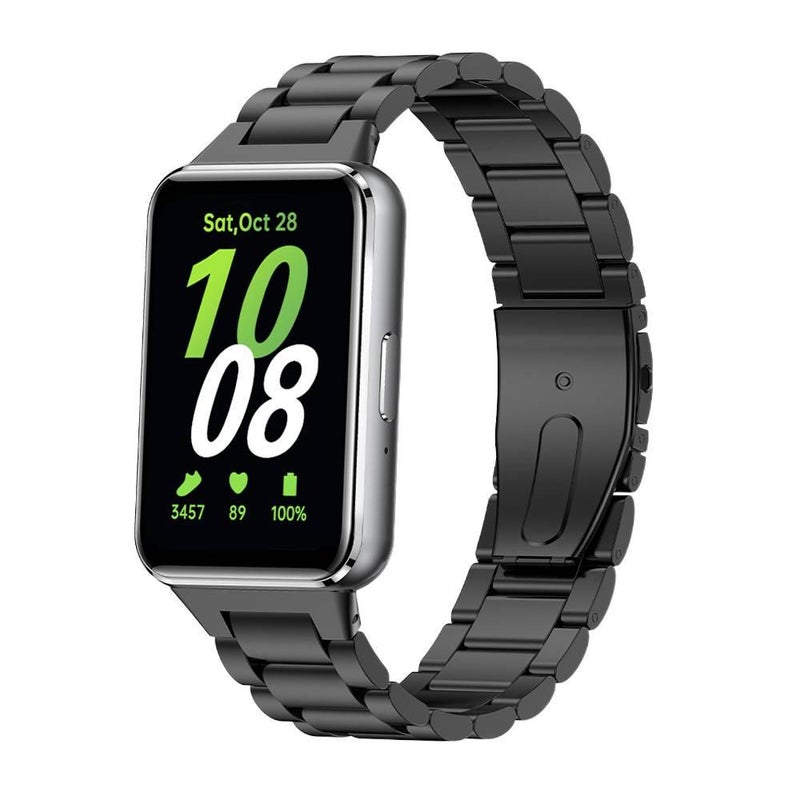 سوار ساعة ذكية سوار معدني من الستانلس ستيل متوافق باللون أسود قابل للتعديل مع Samsung Galaxy Watch بملاءمة قابلة للتعديل وحزام بديل - Image 1