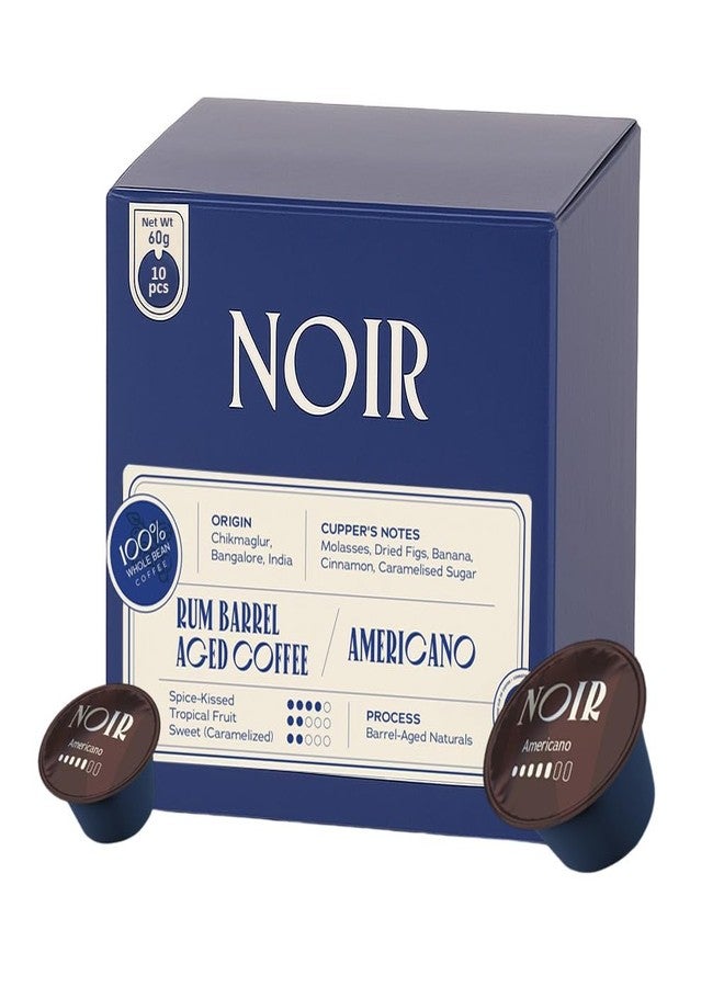 Noir's Rum Barrel-Aged Natural Coffee Pods | Medium Roast | Molasses, Dried Figs, Cinnamon Notes | Pack of 10 - Image 1
