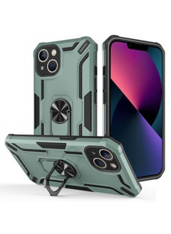 Generic Case Cover For iPhone 13 Warship Armor 2 in 1 Shockproof Phone Case Dark Green 