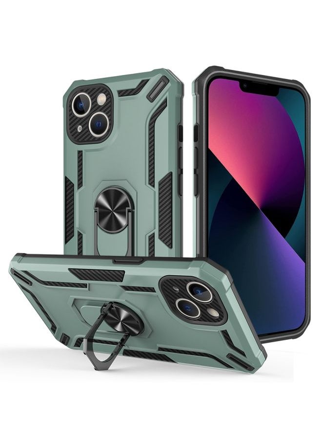 Generic - Case Cover For iPhone 13 Warship Armor 2 in 1 Shockproof Phone Case Dark Green - Image 1
