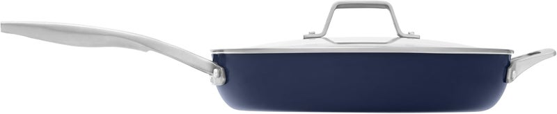 Calphalon ® Premier Ceramic Nonstick 12" Frying Pan with Lid, Midnight Blue - Image 1