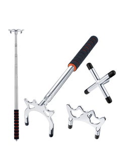 Retractable Billiard Bridge Stand with 3 Pieces of Detachable Bridge Heads Easy Storage Light Weight Suitable for Pool Table  Snooker (Silver  Set of 4)