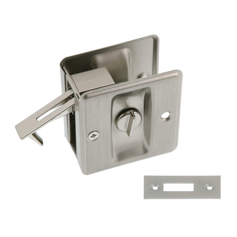 idh by St Simons 25411015 Premium Quality Solid Brass Pocket Privacy Door Pull Satin Nickel