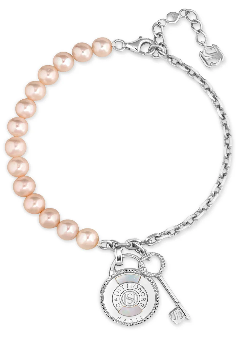 Saint Honore Paris Pearls and Padlock chain Bracelet for women