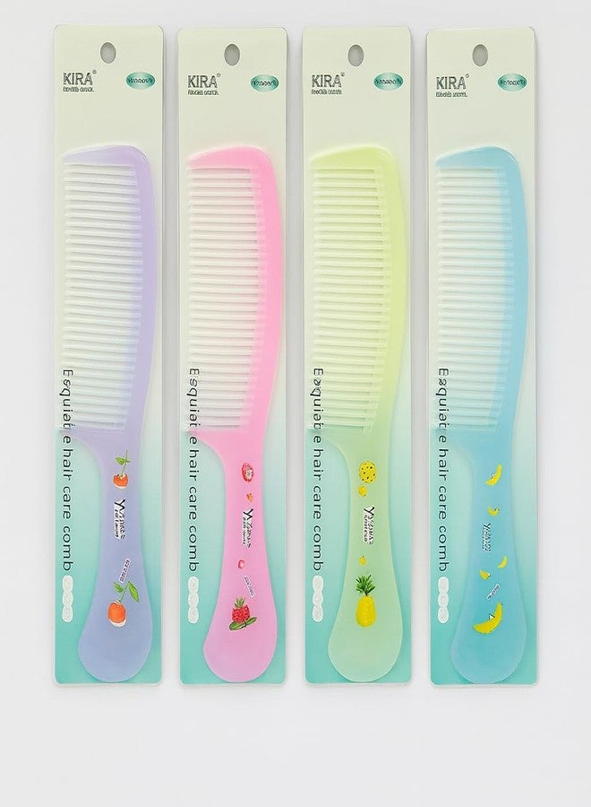 KIRA Multi-Color Comb - Pack of 4 Cute Fruit Design Hair Care Combs for All Hair Types - Image 1