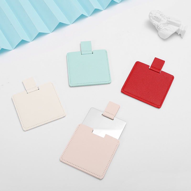 Stainless Steel Card Mirror Portable Drop-Resistant Borderless Cosmetic Makeup Mirror Square Card Case Portable Small Mirror - Image 3