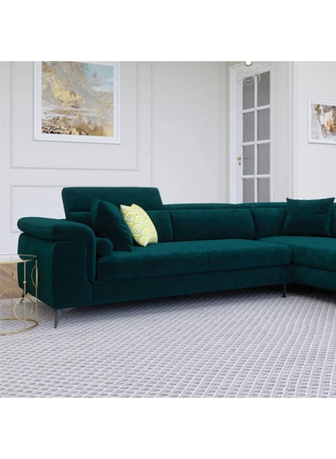 KUSTOMDECO Palm Velvet Corner Sofa With Cushions - Customizable Sectional Sofa for Living Room, Premium Upholstery, L-Shape Design - Image 2