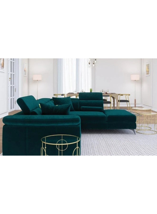 KUSTOMDECO Palm Velvet Corner Sofa With Cushions - Customizable Sectional Sofa for Living Room, Premium Upholstery, L-Shape Design - Image 4