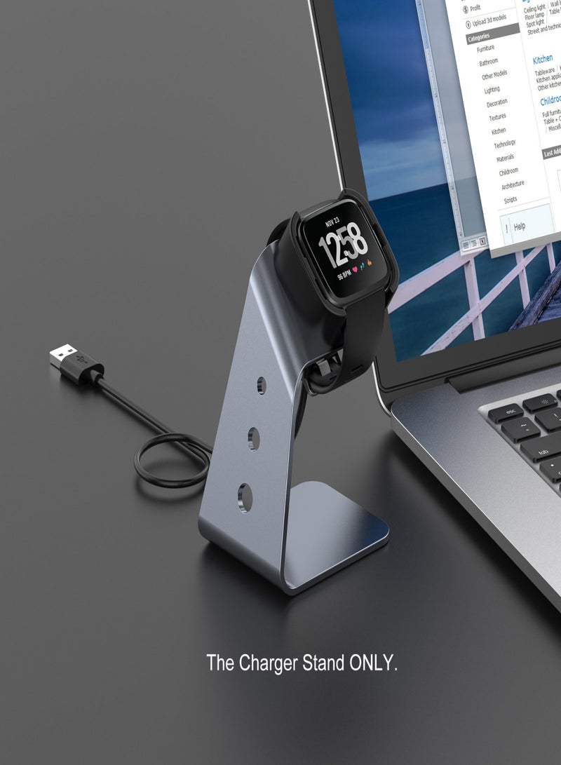 حامل شاحن وكابل شحن USB متوافق مع Fitbit Versa 2/Fitbit Versa 2 SE ساعة ذكية وحامل قاعدة وملحقات ساعة ذكية للياقة البدنية - Image 3