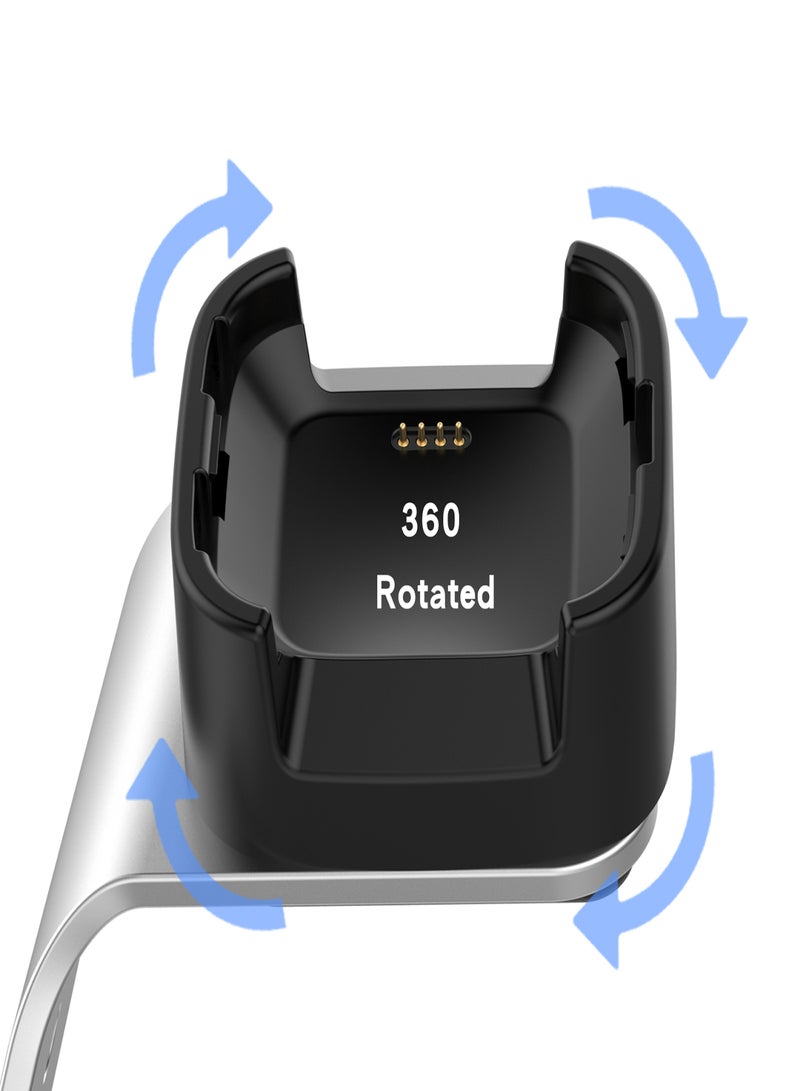 حامل شاحن وكابل شحن USB متوافق مع Fitbit Versa 2/Fitbit Versa 2 SE ساعة ذكية وحامل قاعدة وملحقات ساعة ذكية للياقة البدنية - Image 2