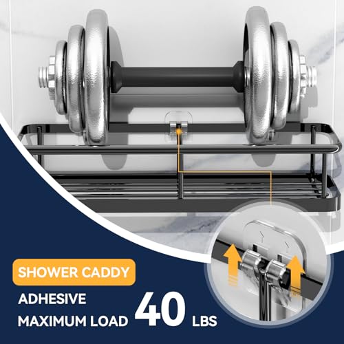 YASONIC 2Pack Shower Caddy Adhesive Replacement Transparent Shower Adhesive Strips No Drilling Hooks for Bath Storage Shelves Kitchen Racks Basket Soap Holder - Image 3