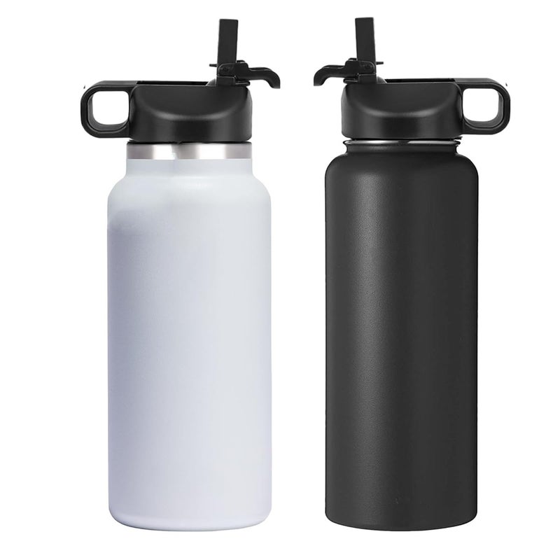 SYACOT Straw Lid for 12 32 40 64 oz Wide Mouth Water Bottle, Lids Compatible with Hydro Flask Sports Water Bottle Straw Lid Top Straw Cap-Dust Cover Design - Image 3