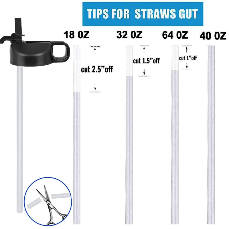 SYACOT Straw Lid for 12 32 40 64 oz Wide Mouth Water Bottle, Lids Compatible with Hydro Flask Sports Water Bottle Straw Lid Top Straw Cap-Dust Cover Design - Image 5