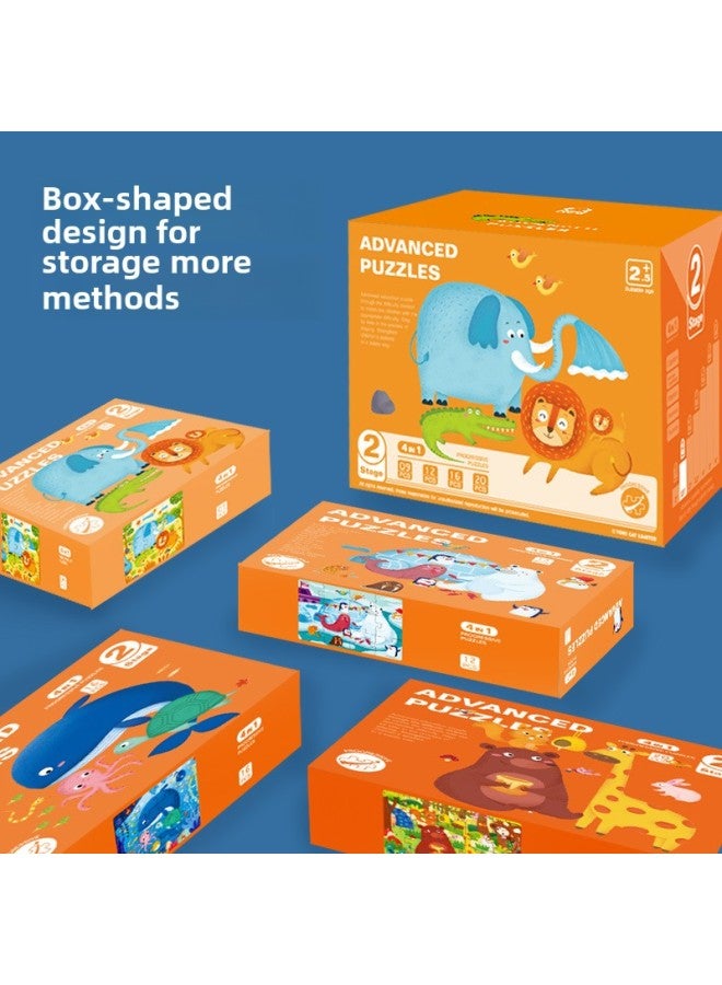 Wooden Advanced Jigsaw Puzzle Puzzle Toys For Young Children And Babies 1-2-3-4-5-6 Years Old Wooden Toys-Color:Seven Stages - Image 3