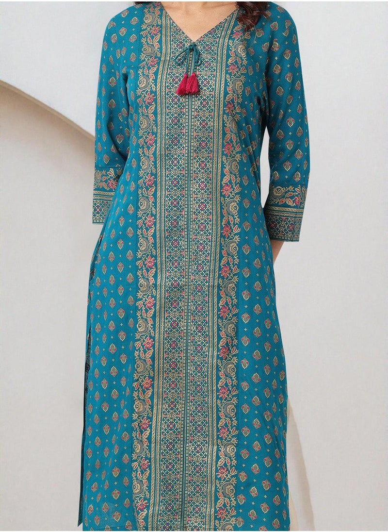 Women Teal Rayon Kurta - pzsku/Z4CD8592C0FE801591DE0Z/45/1741189734/e7033cbf-6d10-409c-8b1c-c3e7bab8d348