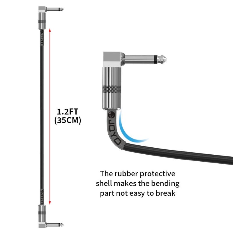 JOYO Patch Cables 1.2ft for Bass Guitar Effect Pedal Professional Guitar Patch Cords 1/4 Inch (CM-05, 6 Pack) - Image 4