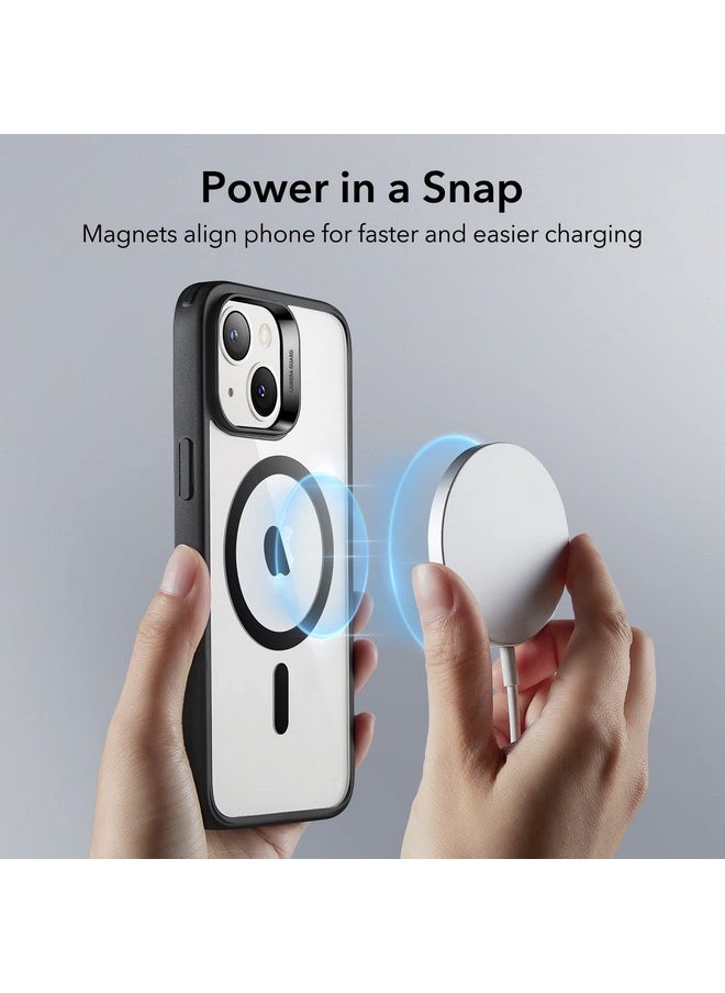 اي اس ار غطاء ESR لهاتف iPhone 13/14، متوافق مع MagSafe، مقاوم للخدش، رفيع ونحيف، حماية كلاسيكية من الصدمات بدرجة عسكرية، TPU، جراب خلفي مغناطيسي، أسود شفاف  - Image 3