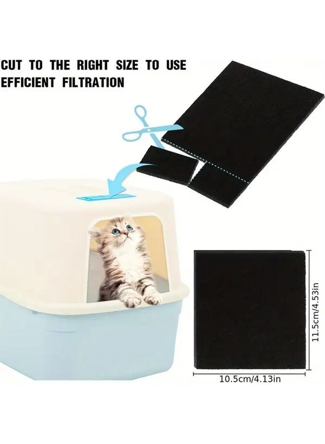 6pcs Activated Carbon Cat Litter Box Filters High Absorption Replacement Sponge - Image 2