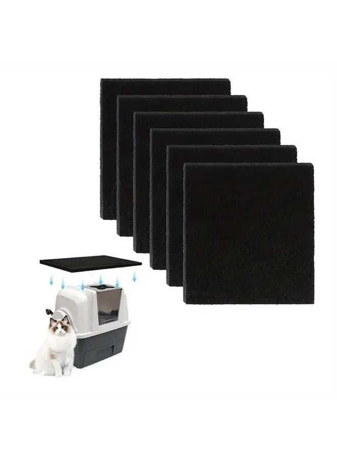 6pcs Activated Carbon Cat Litter Box Filters High Absorption Replacement Sponge - Image 4