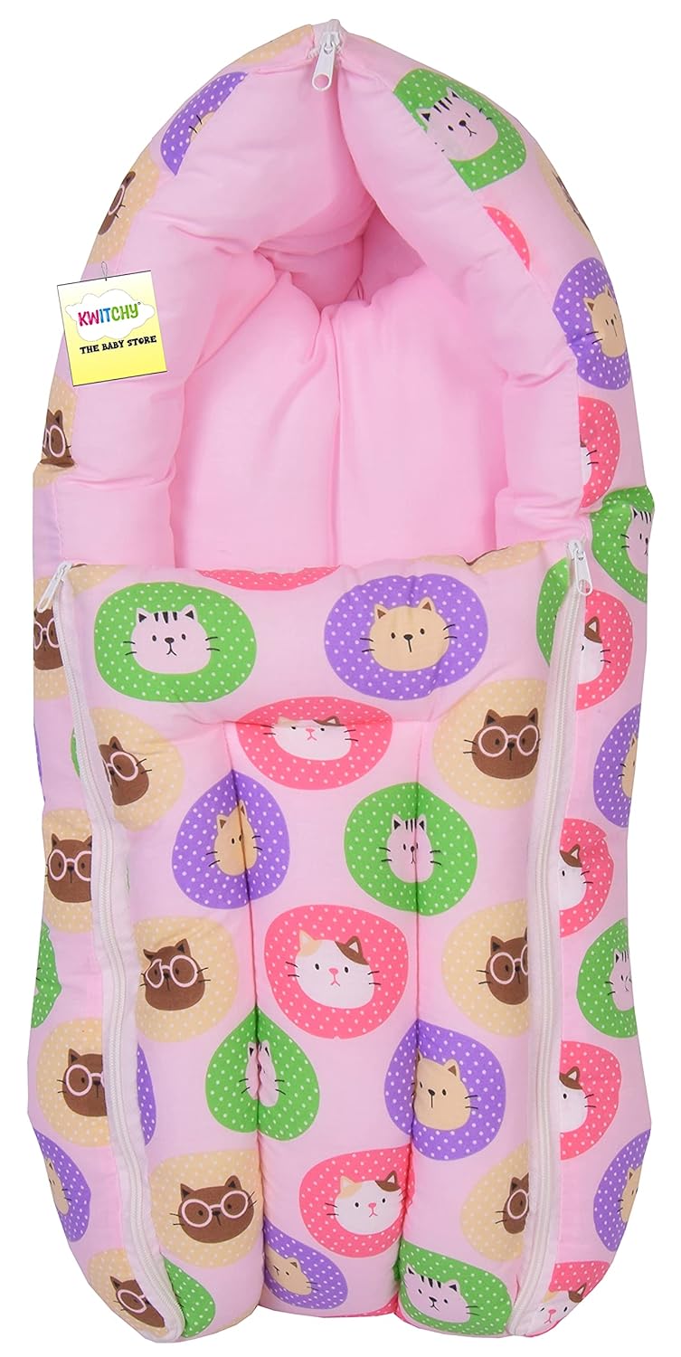 Kwitchy Baby Sleeping Bag New Born Carry Nest Wrapper 06 Months Pink - Image 1