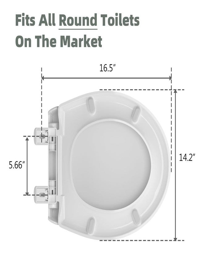 CcBello Slow Close Toilet Seat, Fit Round and Standard Toilets, Quick Release Hinges for Easy Clean, Two Mounting Options for Easy Installing, Heavy Duty, Never Loosen, White - Image 3