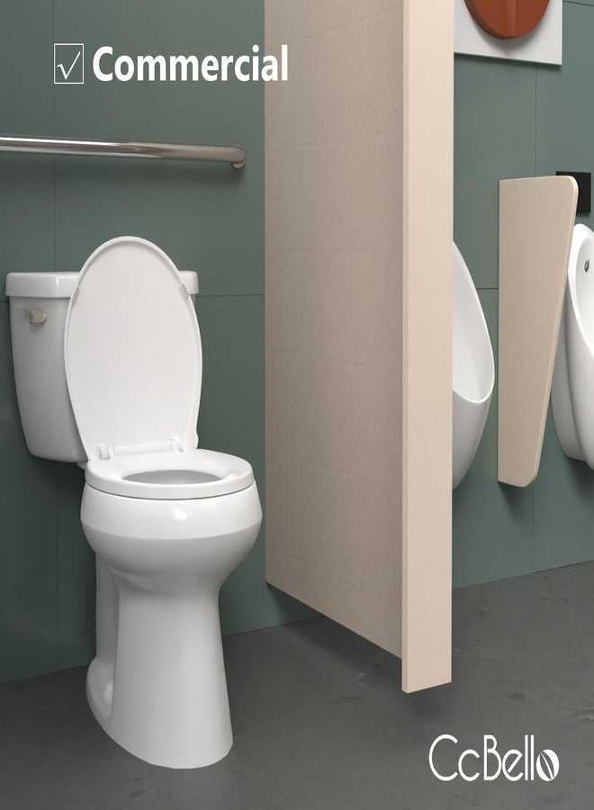 CcBello Slow Close Toilet Seat, Fit Round and Standard Toilets, Quick Release Hinges for Easy Clean, Two Mounting Options for Easy Installing, Heavy Duty, Never Loosen, White - Image 4