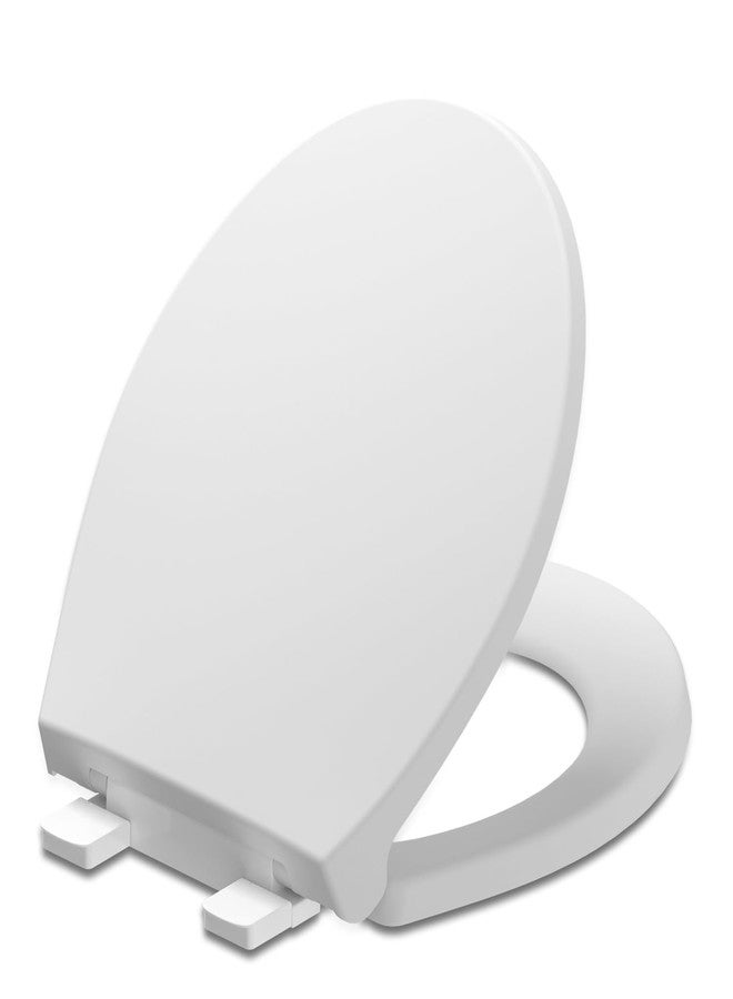 CcBello Slow Close Toilet Seat, Fit Round and Standard Toilets, Quick Release Hinges for Easy Clean, Two Mounting Options for Easy Installing, Heavy Duty, Never Loosen, White - Image 1