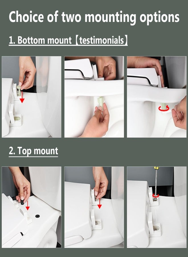 CcBello Slow Close Toilet Seat, Fit Round and Standard Toilets, Quick Release Hinges for Easy Clean, Two Mounting Options for Easy Installing, Heavy Duty, Never Loosen, White - Image 5