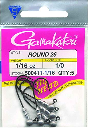 Gamakatsu 500411-1/16 Round 26 Jighead BLK - Image 1