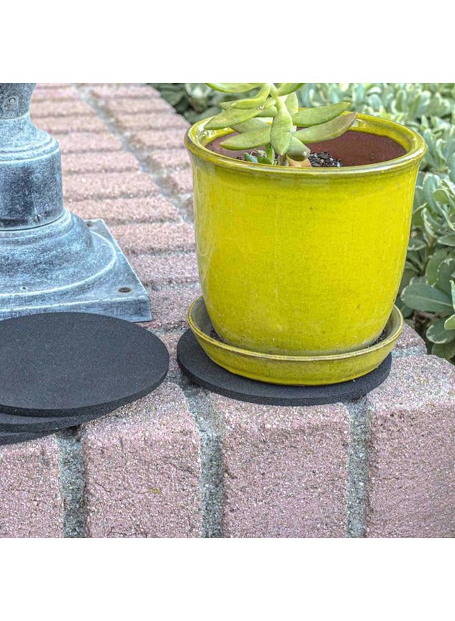 RevTime Round Rubber Trivet 1/4” Thickness for Rubber Cork Mat, Hot Pad, Stylish, Way to Set Any Plant Pot, Kettle, Anti-Shock mat for Fish Bowl. Spoon Rest (Pack of 4) Black (6") - Image 4