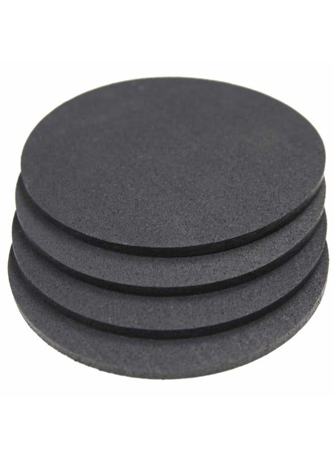 RevTime Round Rubber Trivet 1/4” Thickness for Rubber Cork Mat, Hot Pad, Stylish, Way to Set Any Plant Pot, Kettle, Anti-Shock mat for Fish Bowl. Spoon Rest (Pack of 4) Black (6") - Image 1