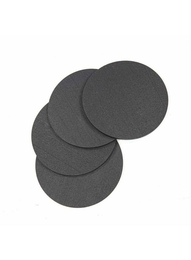RevTime Round Rubber Trivet 1/4” Thickness for Rubber Cork Mat, Hot Pad, Stylish, Way to Set Any Plant Pot, Kettle, Anti-Shock mat for Fish Bowl. Spoon Rest (Pack of 4) Black (6") - Image 2
