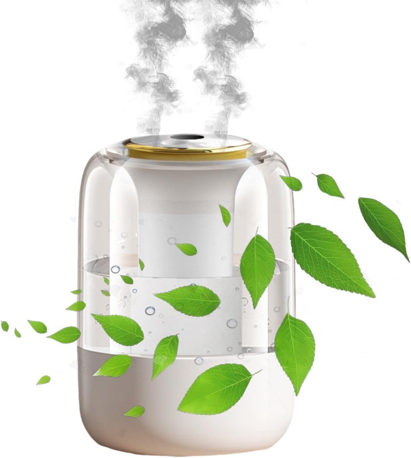 لاكيون جهاز ترطيب Lukione 2L لغرفة النوم مع إضاءة ليلية، جهاز ترطيب برذاذ بارد للاستخدام المنزلي، يعمل بصمت ويدور 360 درجة، يحتوي على 2 فلتر وإسفنج، يتصل بمنفذ USB، مناسب للاستخدام في المنزل أو المكتب، لمساحة تتراوح بين 20 إلى 40 مترًا مربعًا. - Image 1
