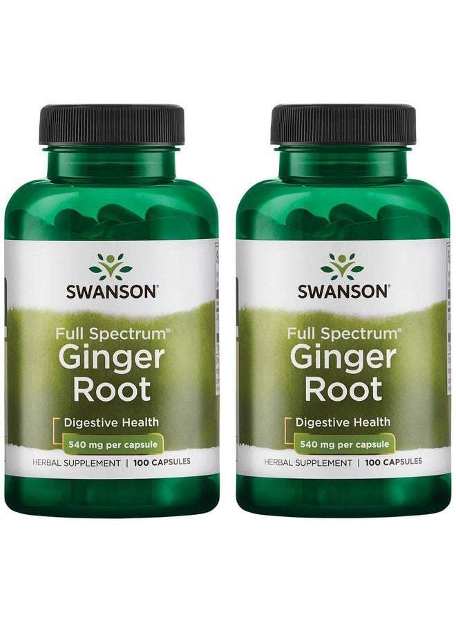 Swanson Full Spectrum Ginger Root 540 mg 100 Caps (2 Pack)