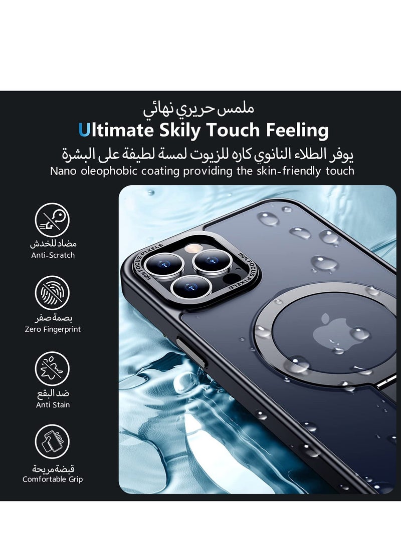 TEAM LUXURY iPhone 14 Pro Max Magnetic Case with Invisible Stand, Compatible with MagSafe Shockproof Protection Cover, Translucent Matte Slim Phone Case with Magnet for Apple 14 Pro Max (2022)(Black)  - Image 5