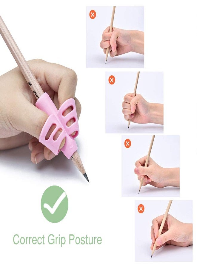 AUTEMOJO Pencil Grips for Kids Handwriting Left Handed, Toddlers 2-4 Years, Soft Silcone Training Grip with Assorted Colors, Pack of 5 - Image 2